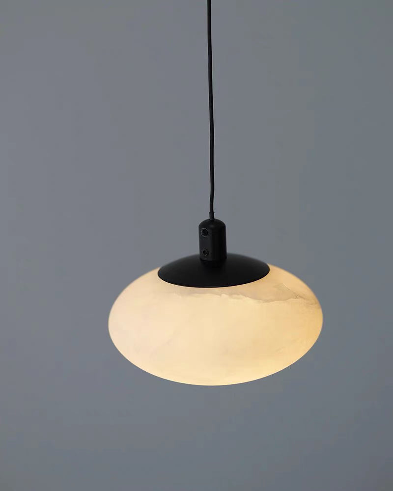 LumiShroom – Handcrafted Alabaster Mini Pendant Light with Adjustable Suspension