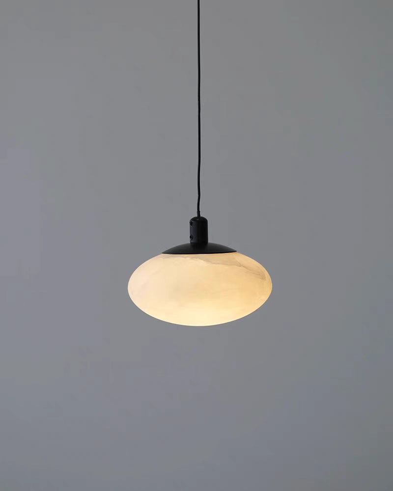 LumiShroom – Handcrafted Alabaster Mini Pendant Light with Adjustable Suspension
