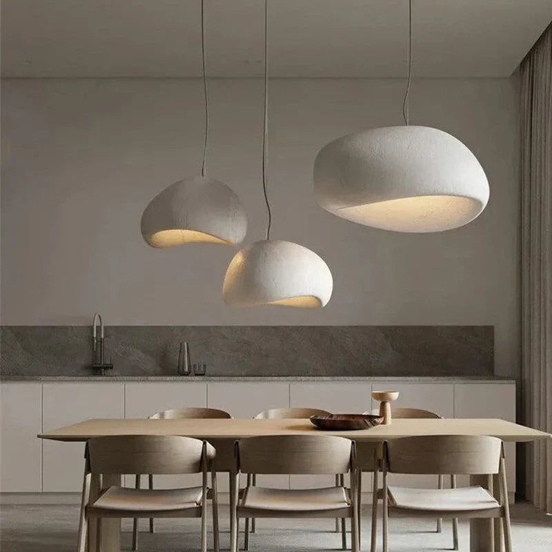 Modern Nordic Wabi-Sabi LED Pendant Light – Adjustable Kitchen Pendant Lighting for Dining Room and Living Room